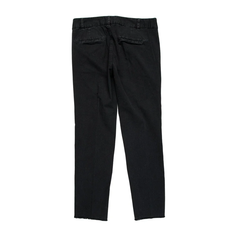 Nili‎ Lotan Womens East Hampton Pants Gray Black Cotton Stretch Low Rise 00 XXS